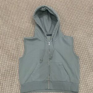 Brandy Melville Gray Hooded Vest